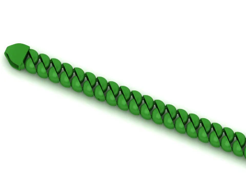 7MM Ovale CUBAANSE ARMBAND KLAAR OM AF TE DRUKKEN VOLLEDIGE ARMBAND 3D printmodel