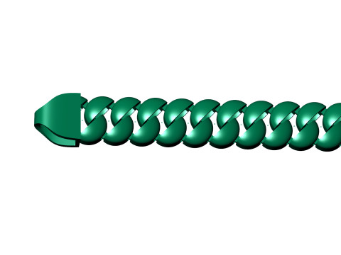 7MM Oval CUBAN BRACELET READY TO PRINT FULL BRACELET 3D 打印模型