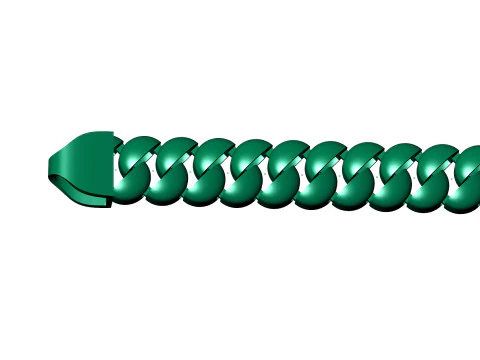 7MM Oval CUBAN BRACELET READY TO PRINT FULL BRACELET 3D Print Model