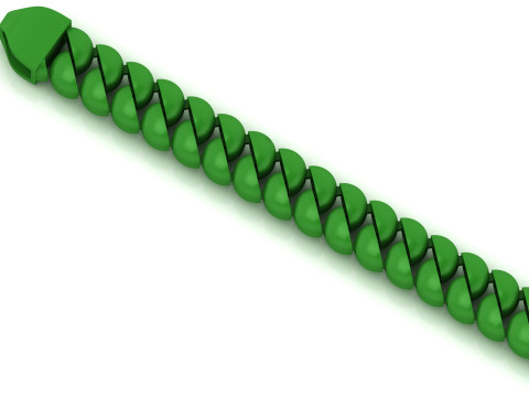 8MM Oval CUBAN BRACELET READY TO PRINT FULL BRACELET Modelo de Impressão 3D