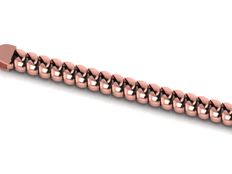 9MM Oval CUBAN BRACELET READY TO PRINT FULL BRACELET 3D Print Model