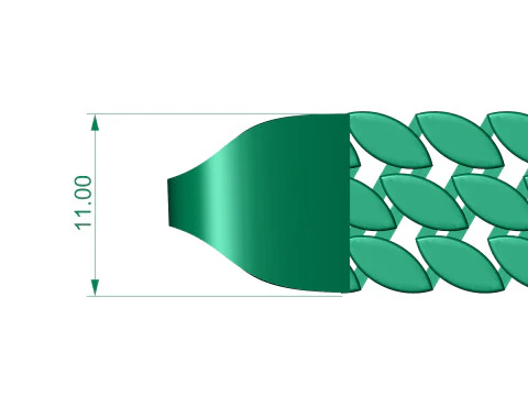 11 MM Beautiful 3 line cuban bracelet jewelry for all cam machine 3D Print Model