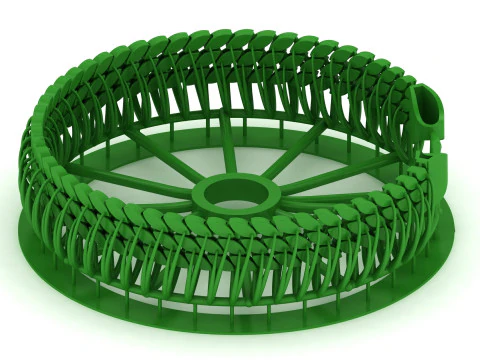 9MM Hermosa joyer&iacute;a de pulsera cubana ESPIRAL de 3 l&iacute;neas para todas las m&aacute;quinas de leva Modelo de impresión 3D