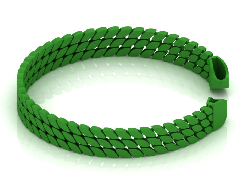 13 MM Beautiful 3 line SPIRAL cuban bracelet jewelry for all cam machine 3Dプリントモデル