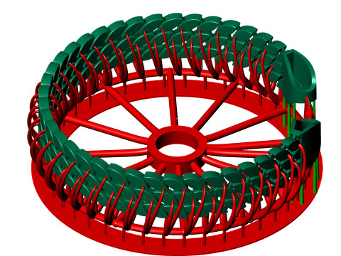 13 MM Beautiful 3 line SPIRAL cuban bracelet jewelry for all cam machine 3Dプリントモデル