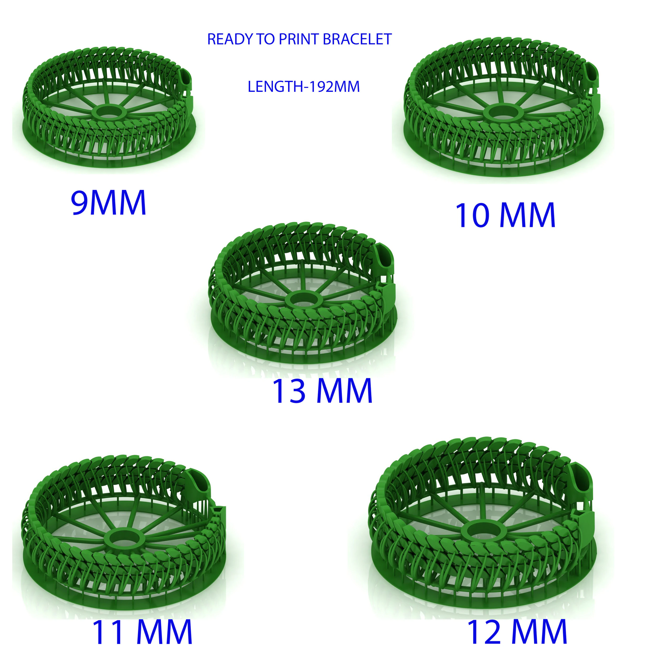 5 set Beautiful 3 line SPIRAL cuban bracelet jewelry for all cam machine 3D Print Model .c4d .max .obj .3ds .fbx .stl .blend 
