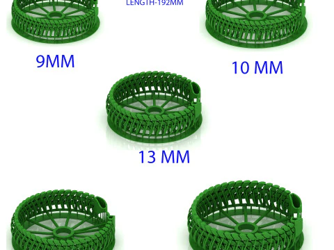 5 conjuntos de joias de pulseira cubana ESPIRAL de 3 linhas para todas as m&aacute;quinas de c&acirc;mera Modelo de Impressão 3D