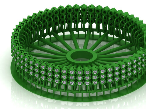 9MM Elegant SPIRAL Single Stone 3D Printed Bracelet Ready to Print STL File 3D-printmodel
