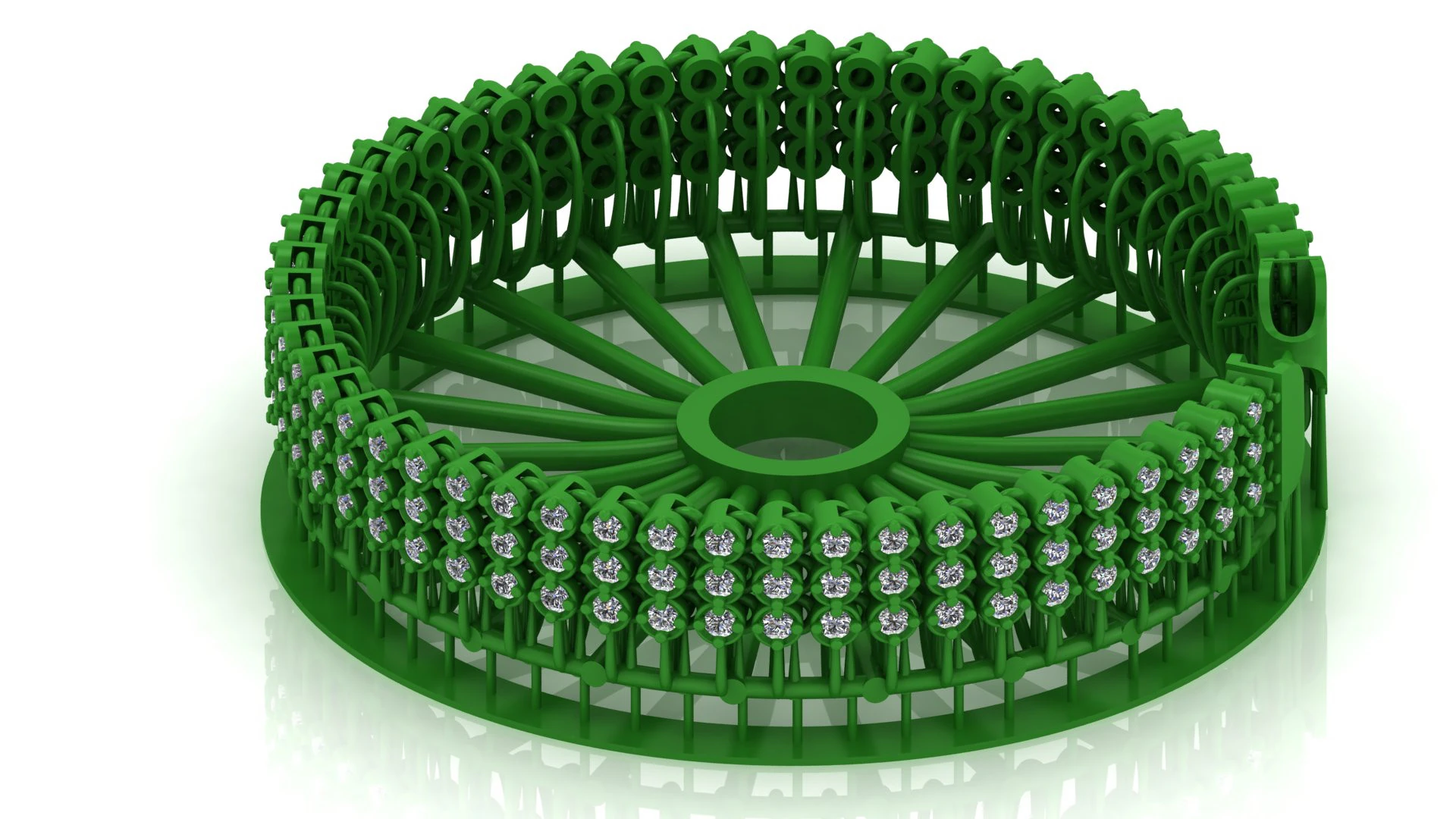 11MM Elegant SPIRAL Single Stone 3D Printed Bracelet Ready to Print STL File 3D Print Model .c4d .max .obj .3ds .fbx .stl .blend 