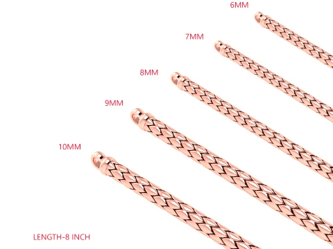5 Size Snake oval unisex Bracelet for jewellery design 3D Model