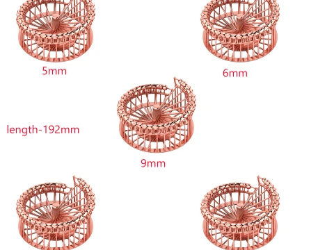 5 Size SPIRAL TOP PERMIUM UNISEX BRACELET FOR JEWLLERY DESIGN Modello di stampa 3D