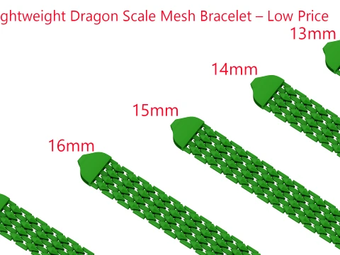5size Lightweight Dragon Scale Mesh Bracelet Modello di stampa 3D