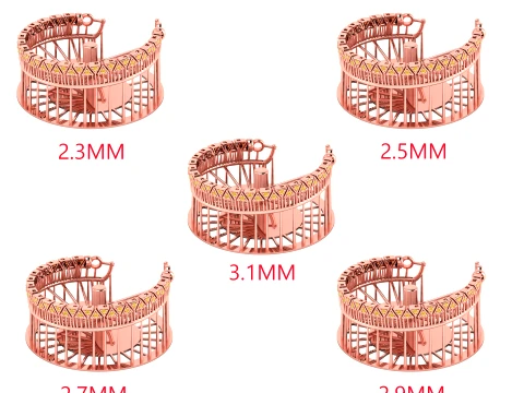 5 Size 7 Inch spiral Triangle Link Tennis Bracelet Modello di stampa 3D