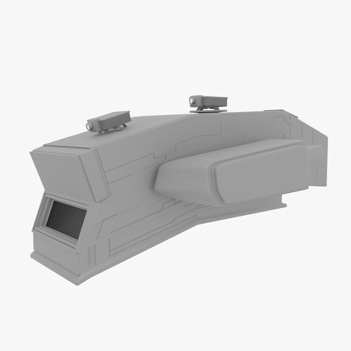 Sci-fi Spaceship 3D Model .c4d .max .obj .3ds .fbx .stl .blend 