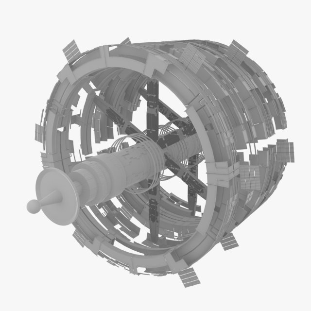 Space Station Model 3D .c4d .max .obj .3ds .fbx .stl .blend 
