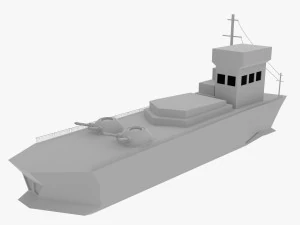 군함 Lowpoloy 3D 모델
