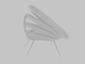 Round Single Sofa 3D 모델