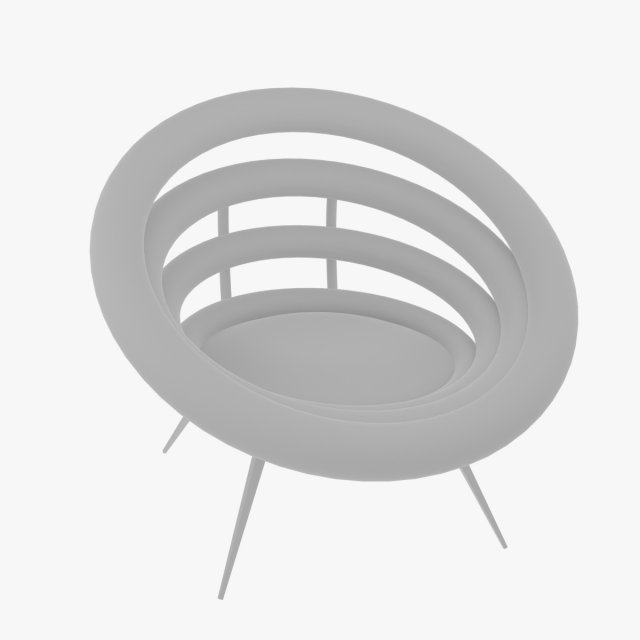 Round Single Sofa 3D 모델 .c4d .max .obj .3ds .fbx .stl .blend 