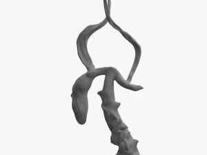 Patung Batang Pohon Abstrak Model 3D