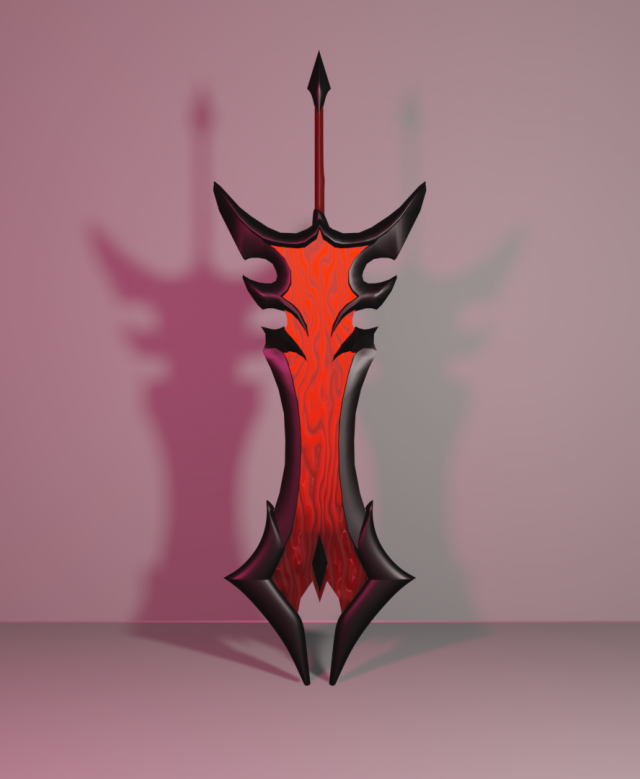 Aatrox Sword 3D Model .c4d .max .obj .3ds .fbx .stl .blend 