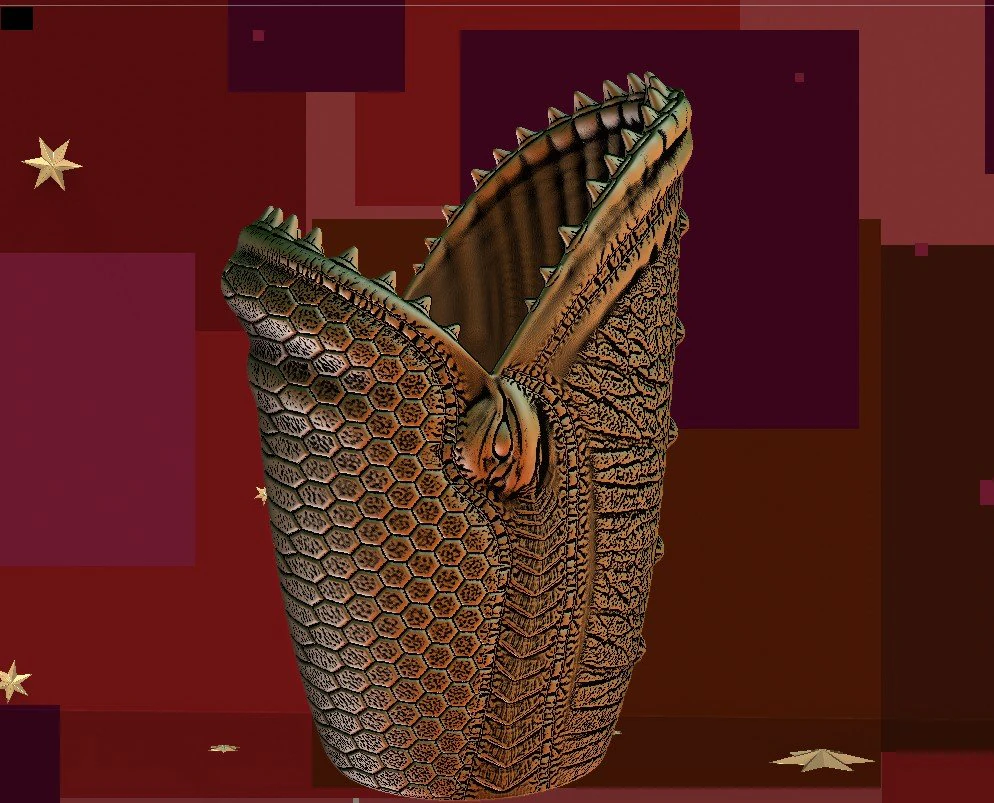 PENCIL HOLDER 3D MODEL FOR 3D PRINTER - SEA MONSTER 3D Print Model .c4d .max .obj .3ds .fbx .stl .blend 