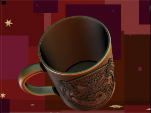 3D MODEL FOR A 3D PRINTER A CUP WITH A CHEVRON OF UKRAINIAN INTELLIGENCE Modelo de Impressão 3D