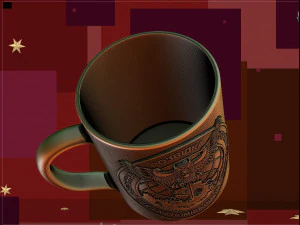 3D MODEL FOR A 3D PRINTER A CUP WITH A CHEVRON OF UKRAINIAN INTELLIGENCE 3D Print Model