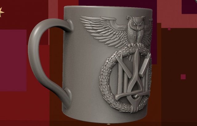 for 3D printer cup with logo Ukrainian army 3D Print Model .c4d .max .obj .3ds .fbx .stl .blend 