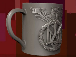 3D yazıcı i&ccedil;in logolu fincan Ukrayna ordusu 3D Baskı Modeli