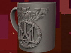for 3D printer cup with logo Ukrainian army 3D Print Model