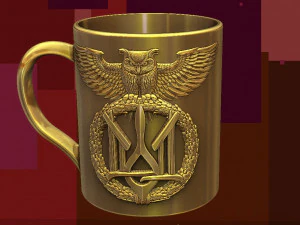 for 3D printer cup with logo Ukrainian army 3D Print Model