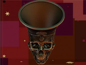 3Dプリンター用スカルペンシルホルダー 3Dプリントモデル