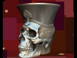 Skull pencil holder for 3d printer 3D Print Model