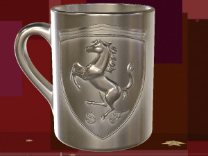 for CNC and 3D printer Ferrari badge on the cup 3D Принт Модель