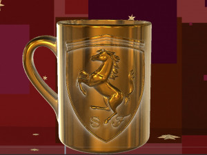 for CNC and 3D printer Ferrari badge on the cup 3D Принт Модель