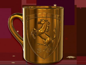 for CNC and 3D printer Ferrari badge on the cup 3D Принт Модель