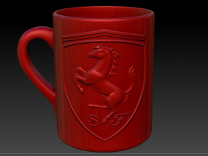for CNC and 3D printer Ferrari badge on the cup 3D Принт Модель