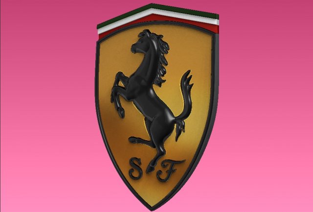 for CNC and 3D printer Ferrari car badge 3D Print Model in Signs and Logos  3DExport