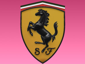 for CNC and 3D printer Ferrari car badge 3D Print Model