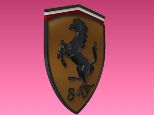for CNC and 3D printer Ferrari car badge 3D Print Model
