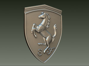 for CNC and 3D printer Ferrari car badge 3D Print Model