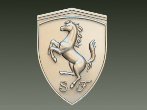 for CNC and 3D printer Ferrari car badge 3D Print Model