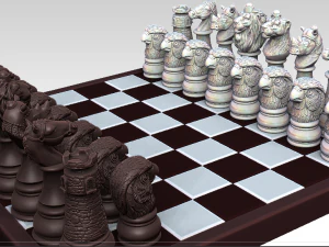 para impressoras 3D e máquinas CNC xadrez Modelo 3D