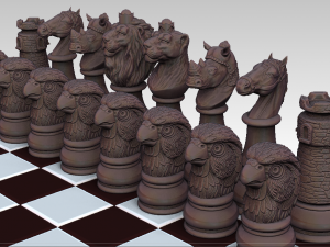 for 3D printers and CNC machines chess 3D 模型