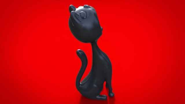 3D MODEL FOR A 3D PRINTER SCREAMING CAT 3Dモデル .c4d .max .obj .3ds .fbx .stl .blend 