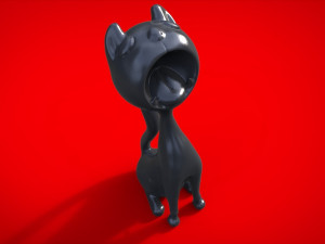 3D MODEL FOR A 3D PRINTER SCREAMING CAT 3Dモデル