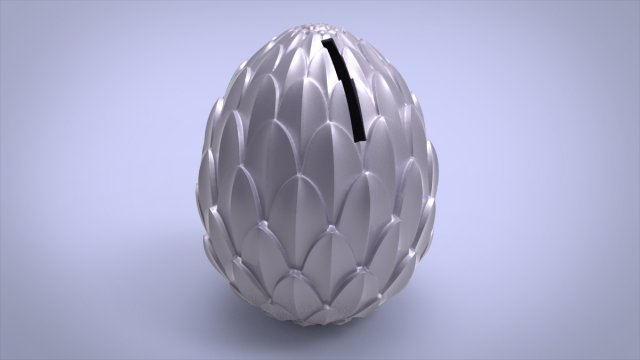 For 3D printer Dragon egg piggy bank Modelo 3D .c4d .max .obj .3ds .fbx .stl .blend 