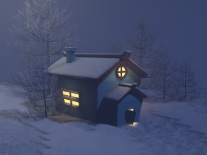 House in the snow 3D Model