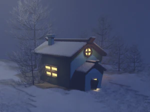 Haus im Schnee 3D Modell