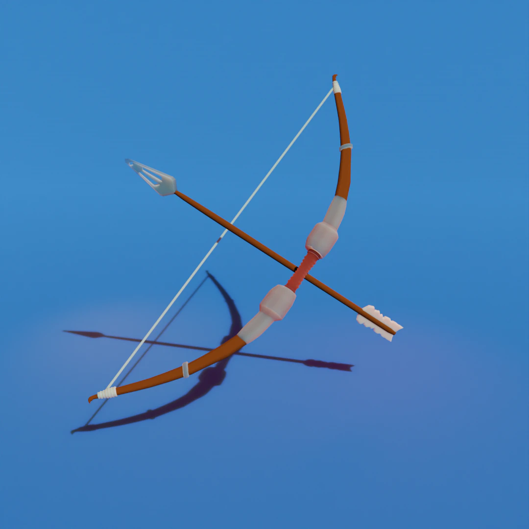 Bow with arrow 3D Model .c4d .max .obj .3ds .fbx .stl .blend 